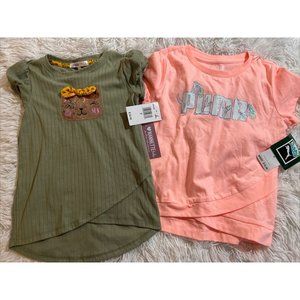 NWT Lot of 2 Girl’s Shirts Size 6 ~ Puma Logo & Nanette ~ Sequin Cat Top New